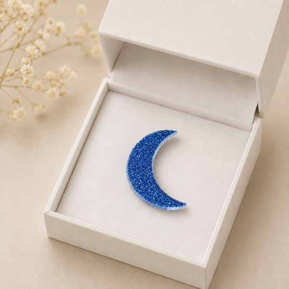 Moon Glow Pin – Acrylic Moon Brooch