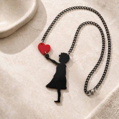 "Banksy" Girl with Heart