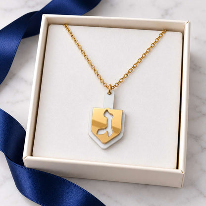 Spin Me Lucky! Layered Acrylic Dreidel Necklace