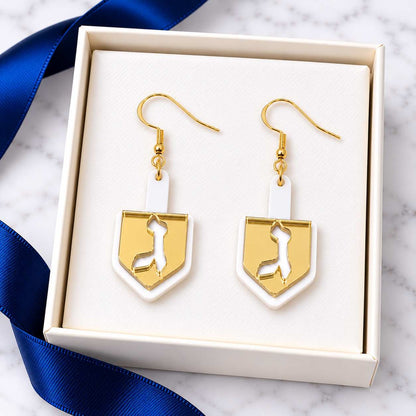 Spin Me Lucky! Layered Acrylic Dreidel Earrings