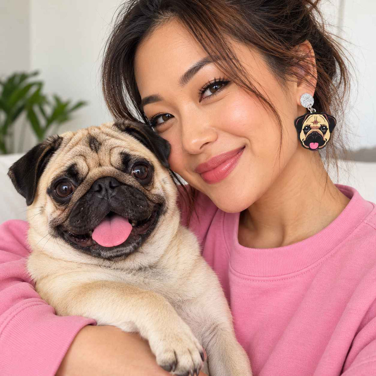 Pug Life – Acrylic Pug Dog Dangle Earrings