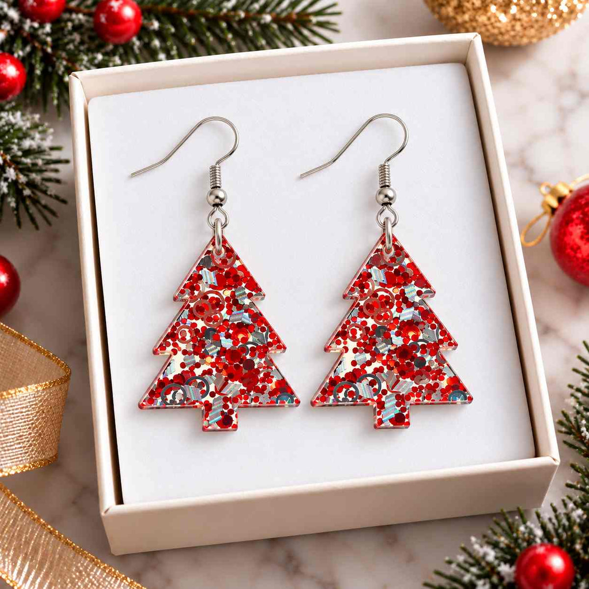 Christmas Tree Earrings - PREORDER
