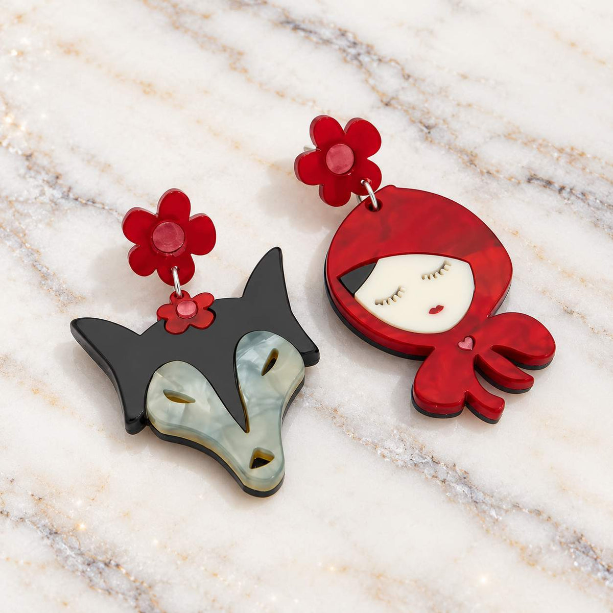 Once Upon a Time – Little Red Riding Hood & Wolf Earrings