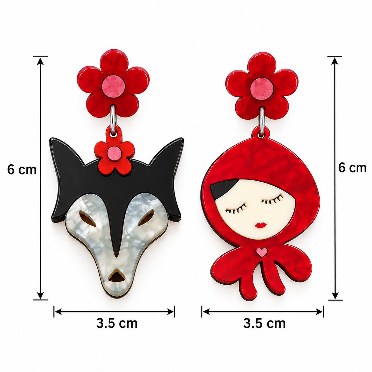 Once Upon a Time – Little Red Riding Hood & Wolf Earrings