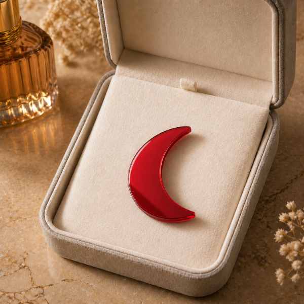 Moon Glow Pin – Acrylic Moon Brooch