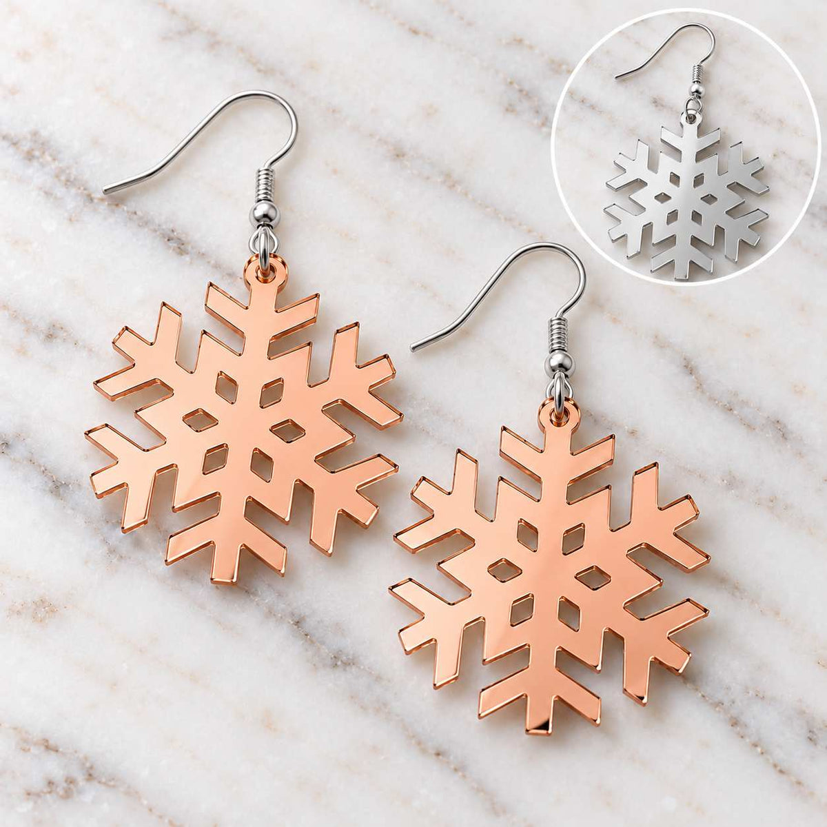Glitter Snowflake Earrings - PREORDER