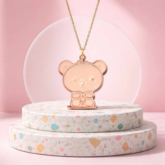 Kawaii Teddy Pop Necklace – Cute Acrylic Bear Pendant