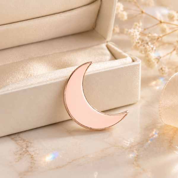 Moon Glow Pin – Acrylic Moon Brooch