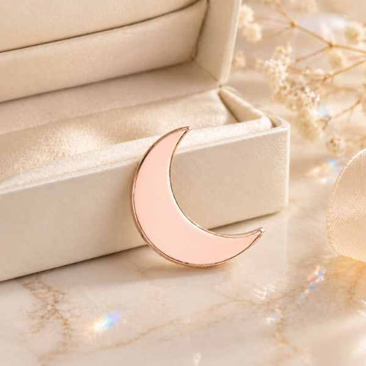 Moon Glow Pin – Acrylic Moon Brooch