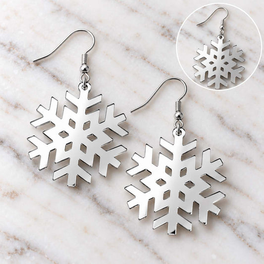 Glitter Snowflake Earrings - PREORDER