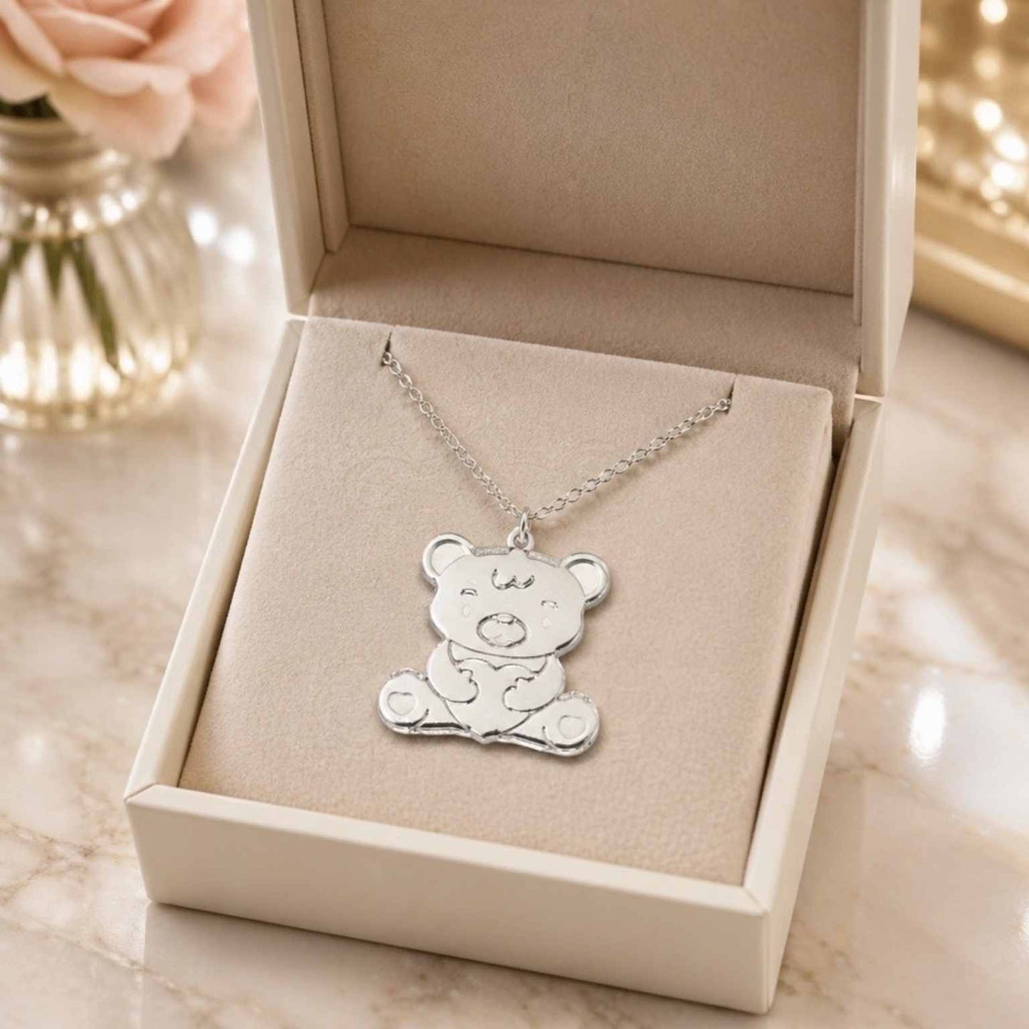 Sasha the Bear Necklace - Cute Acrylic Bear Pendant