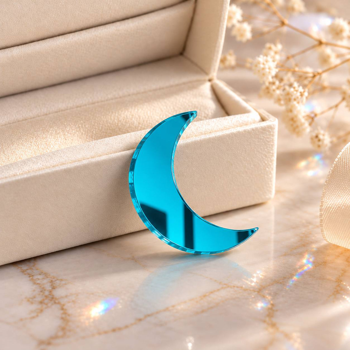 Moon Glow Pin – Acrylic Moon Brooch